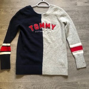 Tommy Hilifiger Denim Sweater Gray with Navy Color